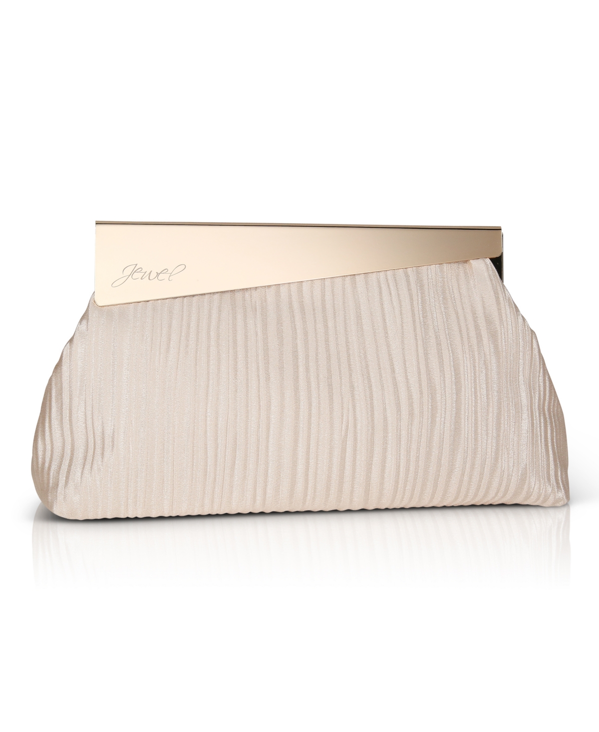 Woman's Haven Satin Jacquard Pouch Clutch - Silver