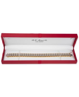 Men's Diamond Link Bracelet (1 ct. t.w.) in Sterling Silver & 14k Gold-Plate