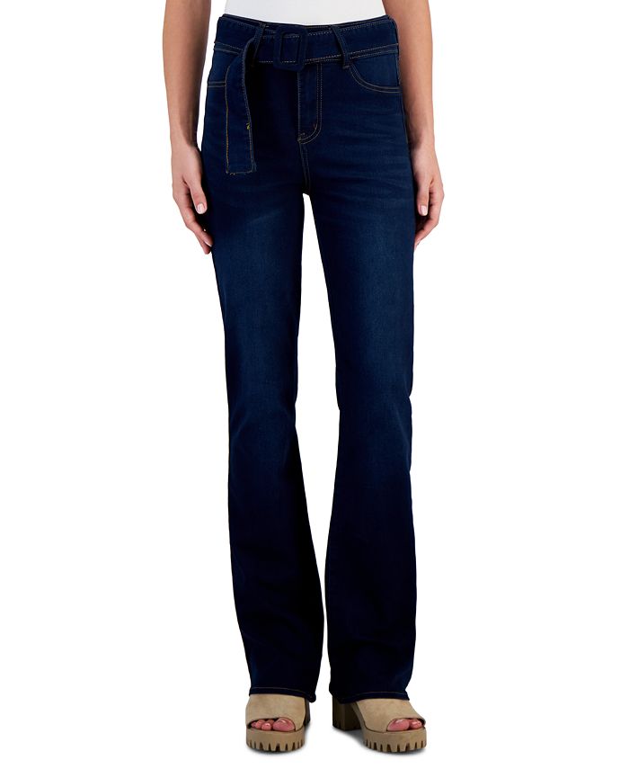 Juniors Belted High Rise Jeans