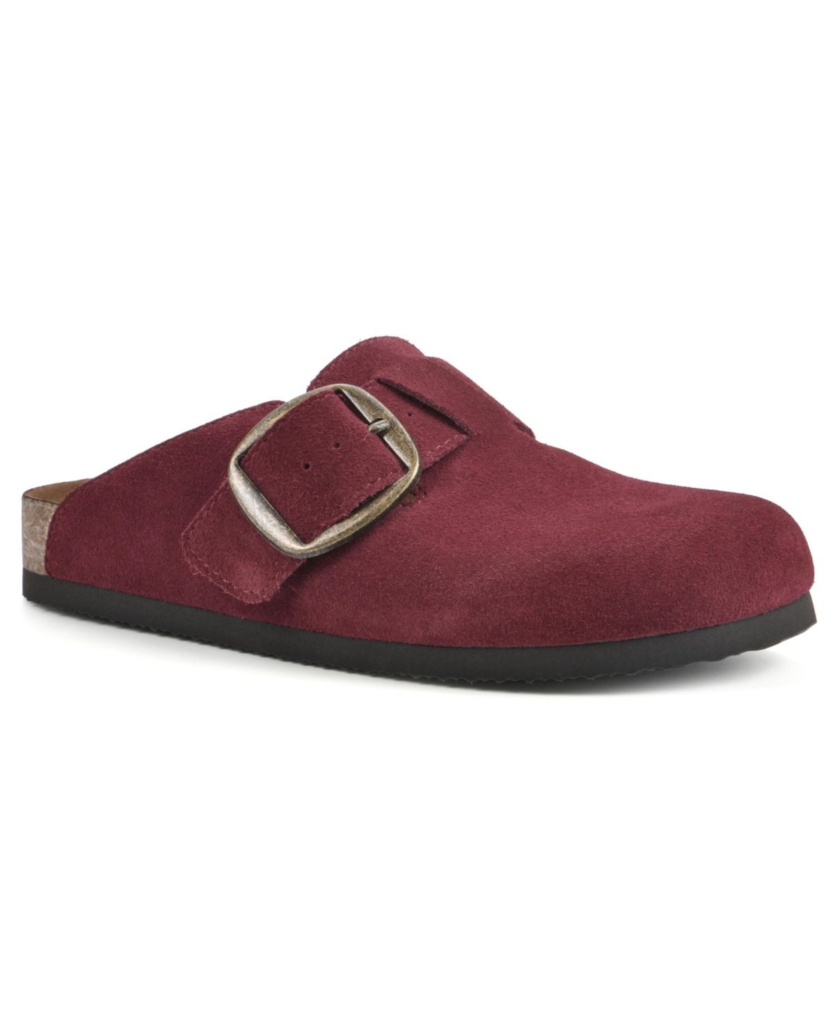 White Mountain Women's Big Easy Slip On Clogs In Burgundy Suede