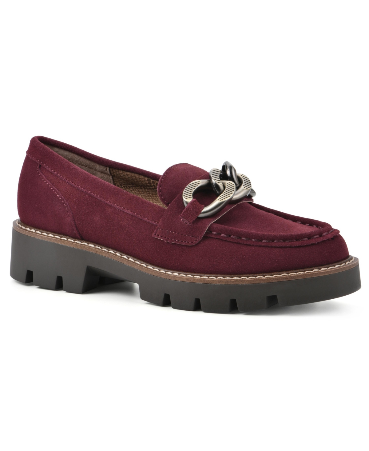 White Mountain Women's Goodie 2 Lug Sole Loafer In Burgundy