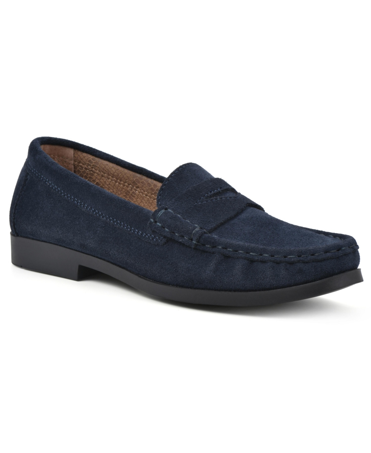 White Mountain Women's Cashews Tailored Loafers In Navy Suede