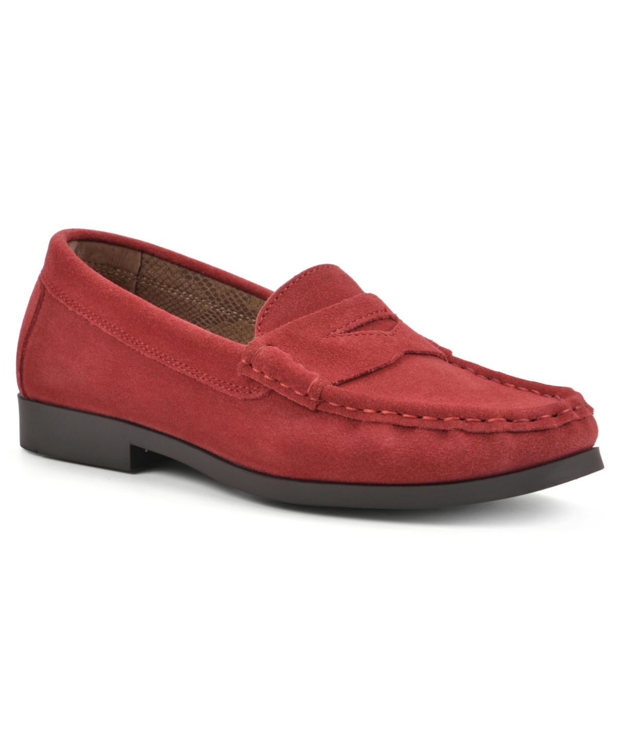 White Mountain Women's Cashews Tailored Loafers In Crimson Suede