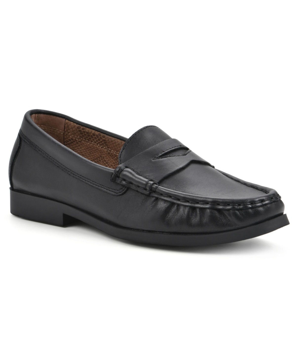 White Mountain Women's Cashews Tailored Loafers In Black Leather