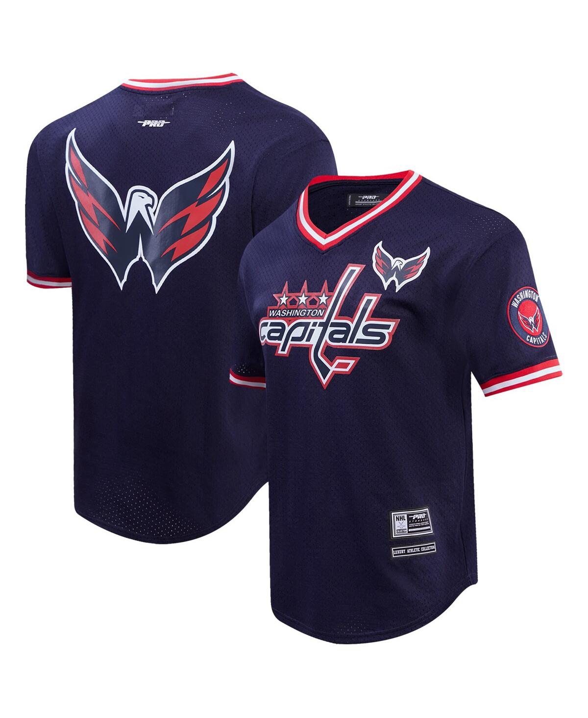 Shop Pro Standard Men's  Navy Washington Capitals Classic Mesh V-neck T-shirt