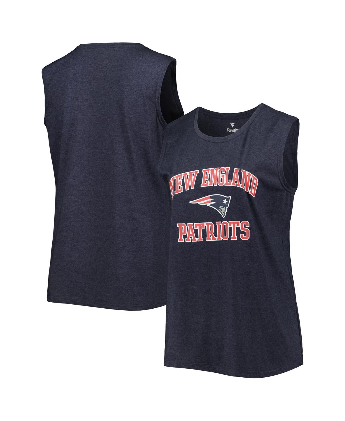 Fanatics Branded Heather Navy New England Patriots Plus Size Tank Top In Heather Navy