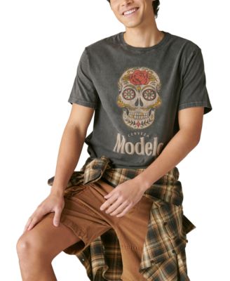 Lucky brand skull t-shirt best sale