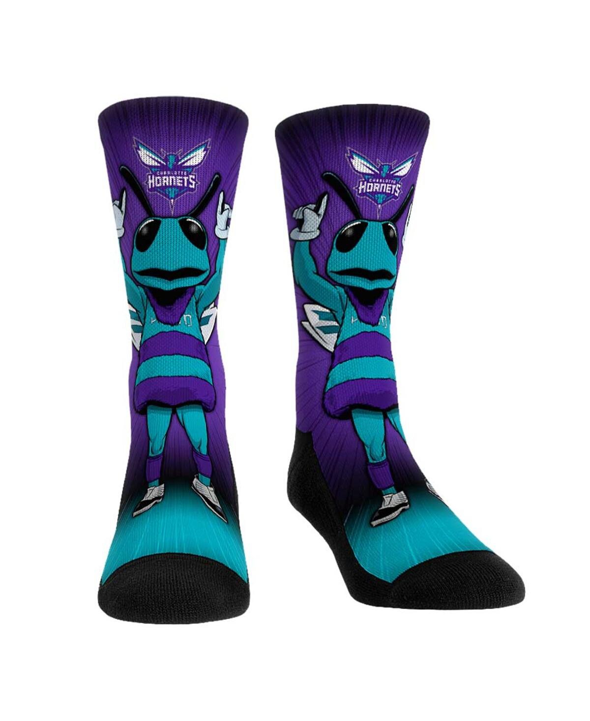 Rock 'em Men's And Women's  Socks Charlotte Hornets Mascot Pump Up Crew Socks In Multi