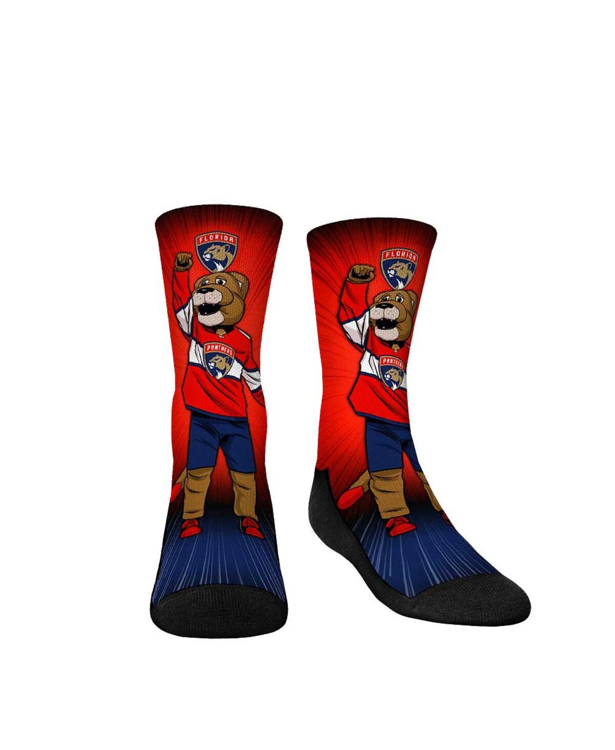 Rock 'em Kids' Youth Boys And Girls  Socks Florida Panthers Mascot Pump Up Crew Socks In Red