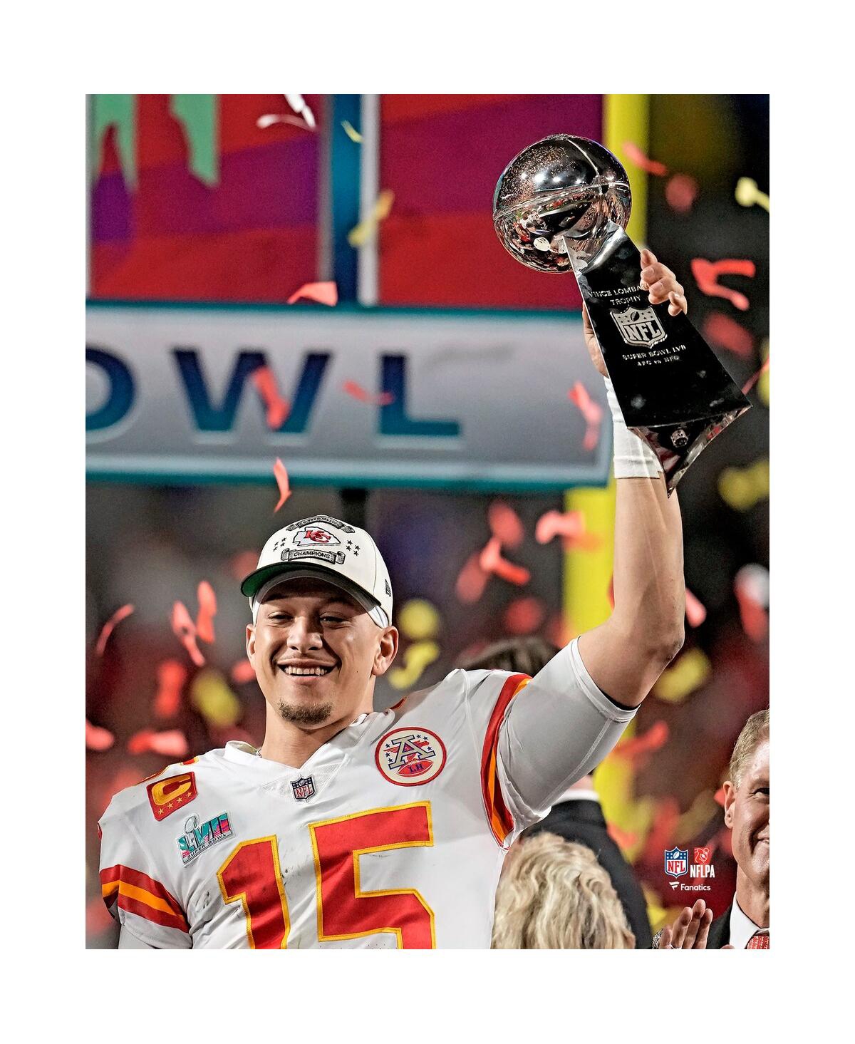 Fanatics Authentic Patrick Mahomes Kansas City Chiefs Unsigned Super Bowl Lvii Champions Celebrating With The Lombardi  In Multi