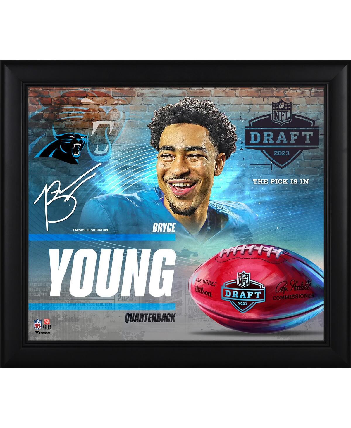Fanatics Authentic Bryce Young Carolina Panthers Facsimile Signature Framed 15" X 17" X 1" 2023 Nfl Draft Day Collage In Multi