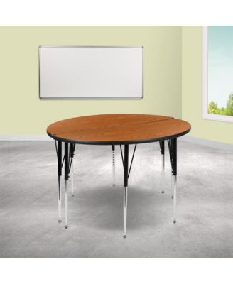 2 Piece 47.5" Circle Wave Collaborative Adjustable Activity Table Set
