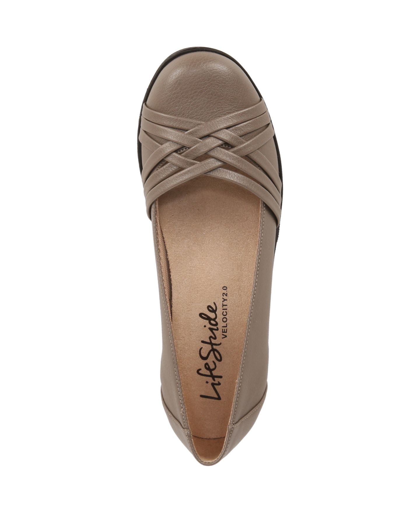 Женские балетки LifeStride Incredible Slip On Ballet Flats, цвет: Бежевая искусственная кожа — фото 4
