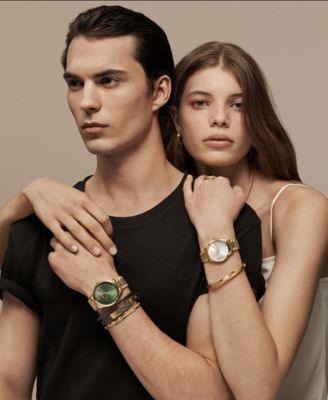 Unisex 3-Hand Gold-Tone Stainless Steel Bracelet Watch 40mm