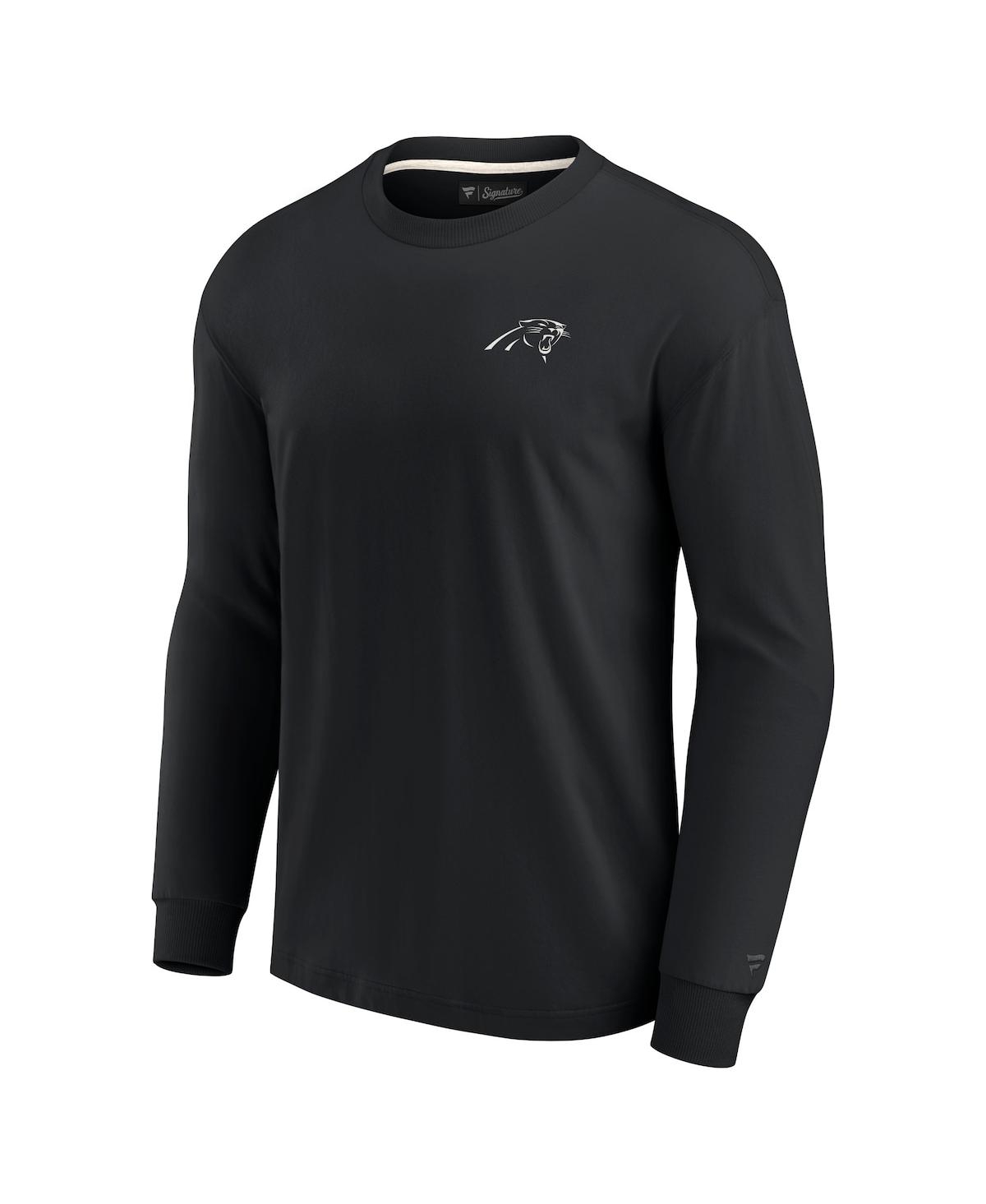 Fanatics Signature Men's And Women's  Black Carolina Panthers Super Soft Long Sleeve T-shirt In Black