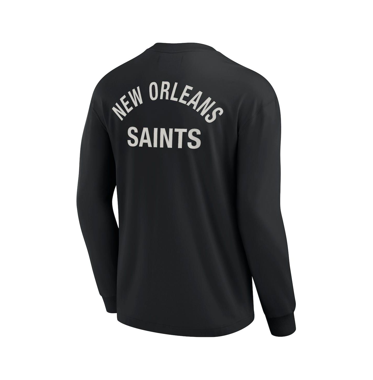 Футболка Fanatics Signature Black New Orleans Saints Super Soft Long Sleeve — фото 3
