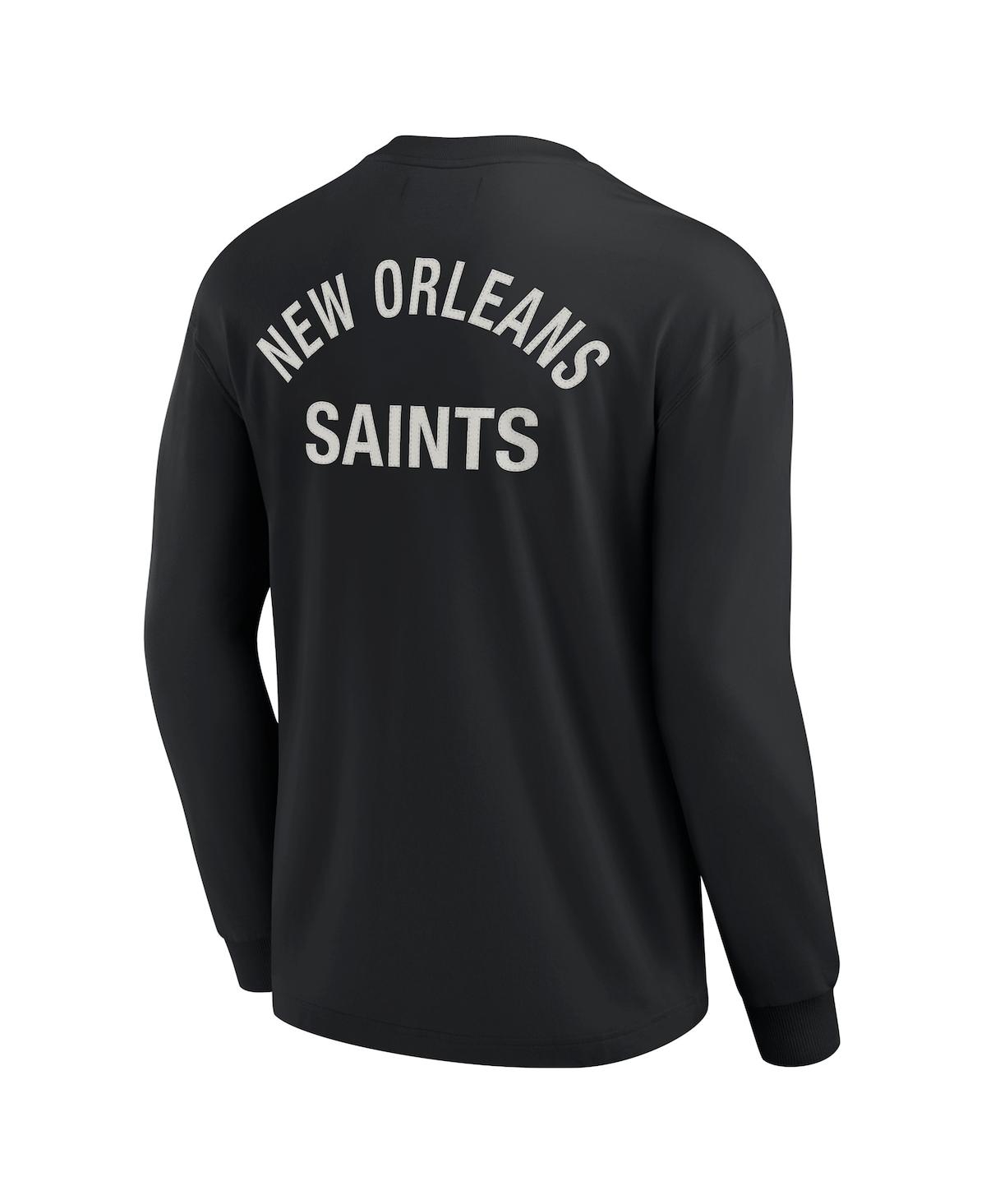 Fanatics Signature Men's And Women's  Black New Orleans Saints Super Soft Long Sleeve T-shirt In Black