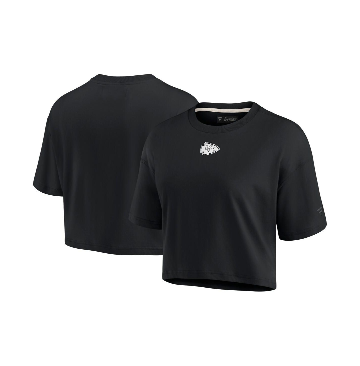 Женская футболка Fanatics Signature Black Kansas City Chiefs Super Soft Short Sleeve Cropped — фото 4