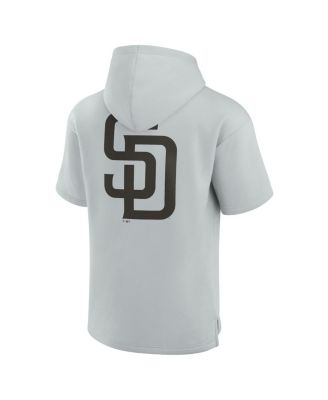 Men's and Women's Gray San Diego Padres Super Soft Fleece Short Sleeve Hoodie
