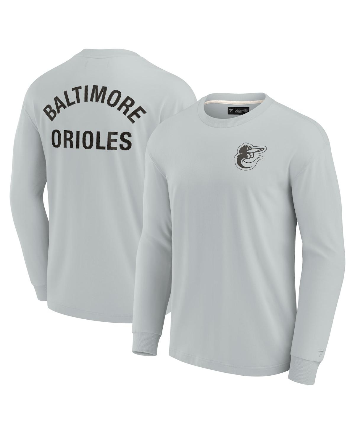 Fanatics Signature Unisex  Red Kansas City Chiefs Super Soft Long Sleeve T-shirt In Gray