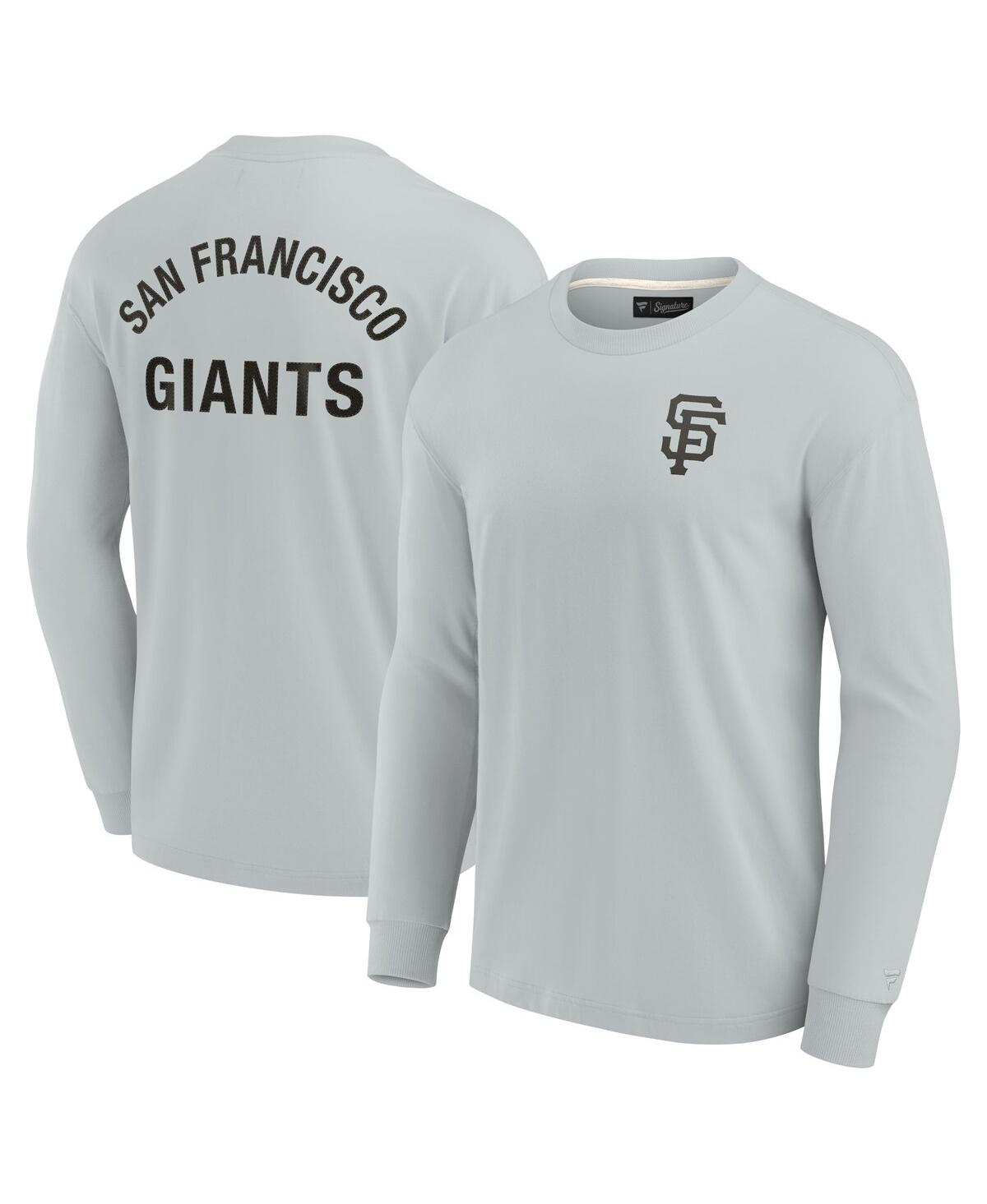 Shop Fanatics Signature Men's And Women's  Gray San Francisco Giants Super Soft Long Sleeve T-shirt