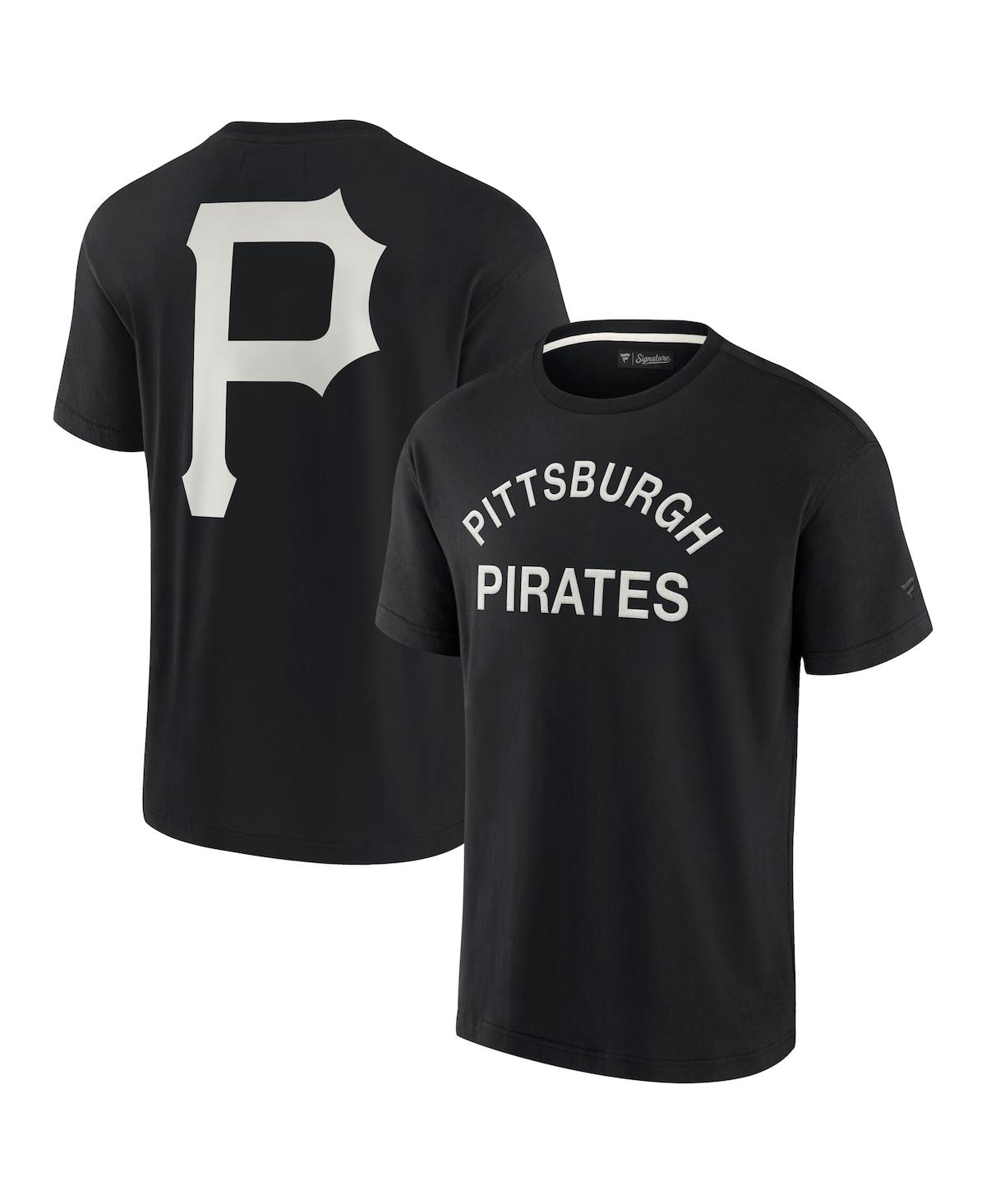 Fanatics Signature Men's And Women's  Black Pittsburgh Pirates Super Soft Short Sleeve T-shirt