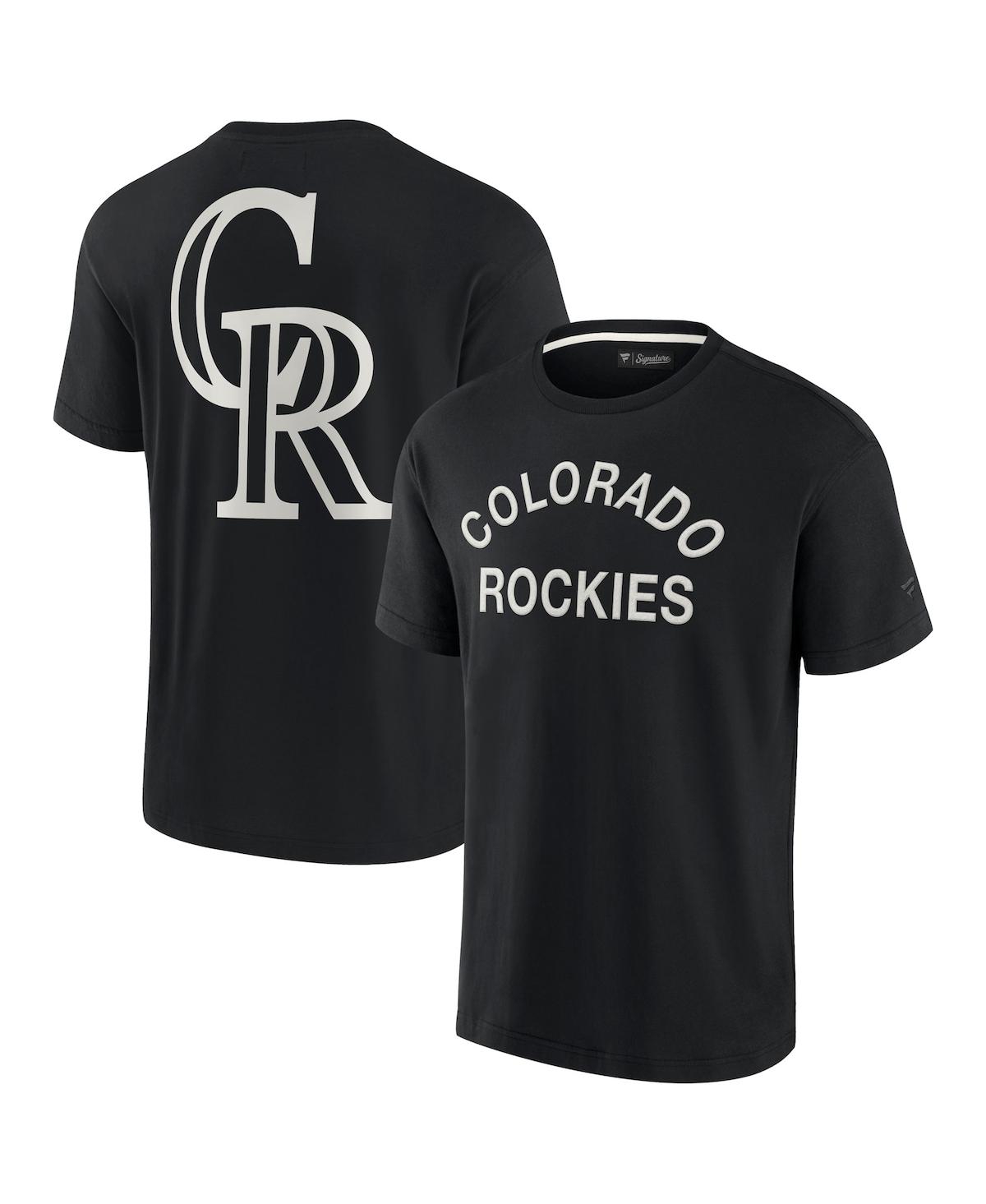 Shop Fanatics Signature Men's And Women's  Black Colorado Rockies Super Soft Short Sleeve T-shirt