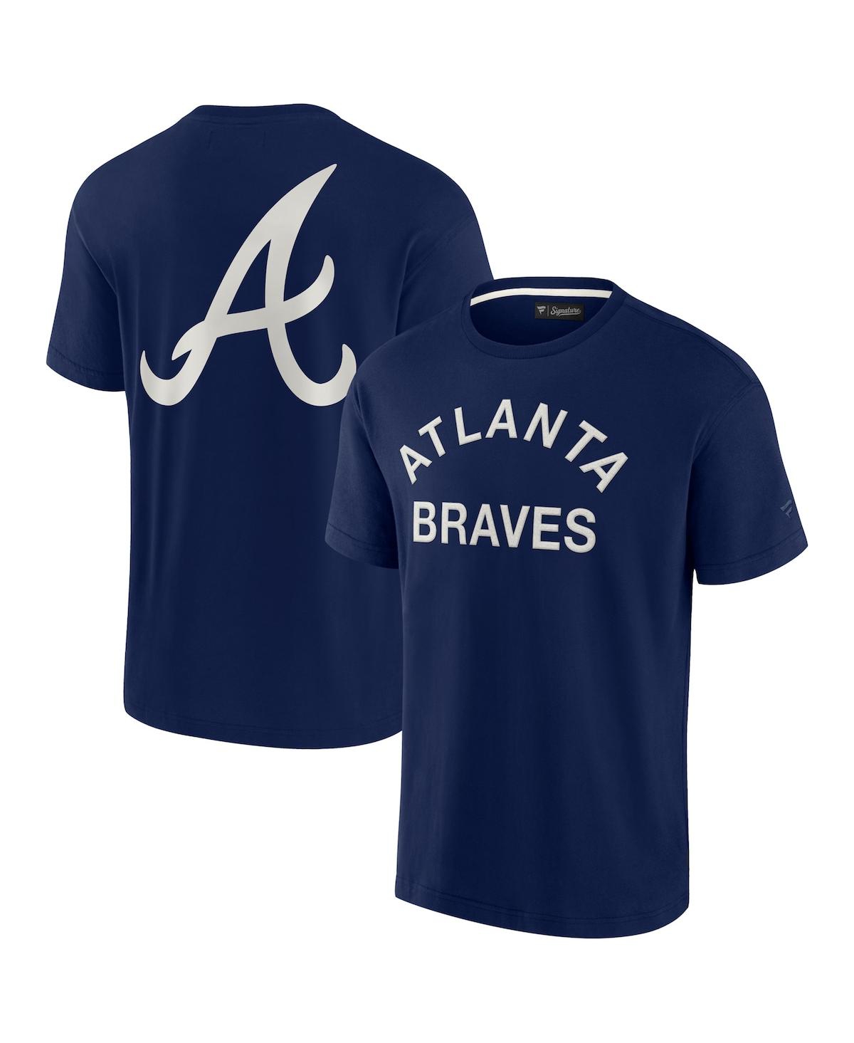 Fanatics Signature Men's And Women's  Navy Atlanta Braves Super Soft Short Sleeve T-shirt In Navy