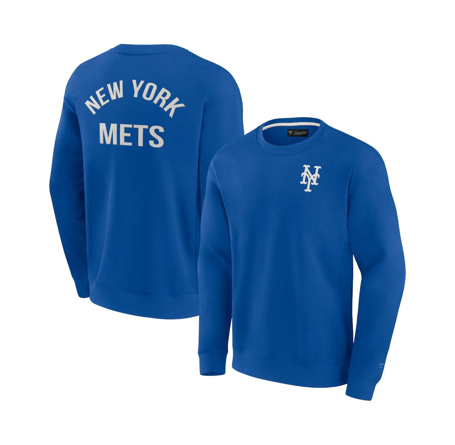 Men's and Women's Royal New York Mets Super Soft Pullover Crew Sweatshirt