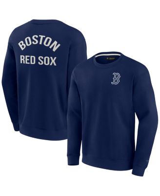Men's and Women's Navy Boston Red Sox Super Soft Pullover Crew Sweatshirt