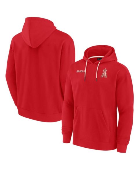 Худи Fanatics Signature Red Los Angeles Angels Super Soft Fleece Pullover