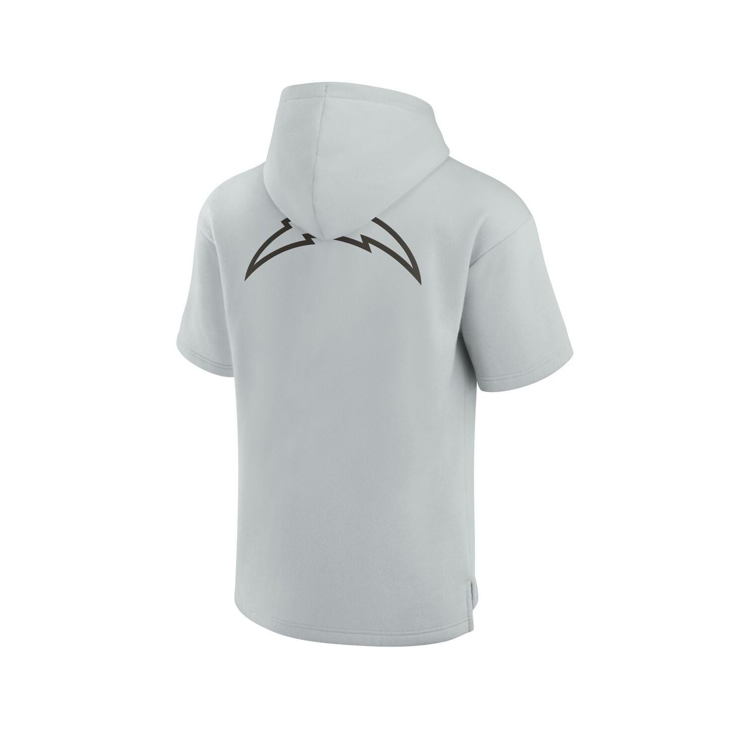 Men's and Women's Gray Los Angeles Chargers Super Soft Fleece Short Sleeve Hoodie