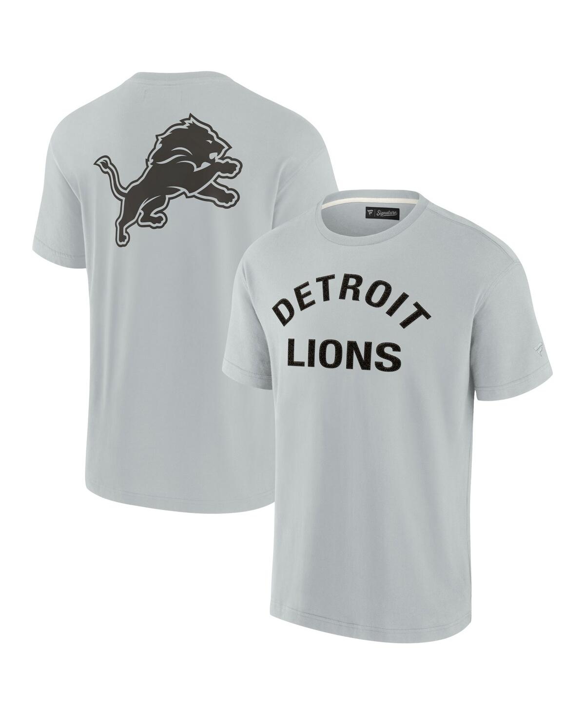 Men's and Women's Fanatics Signature Gray Detroit Lions Super Soft Short Sleeve T-shirt - Gray