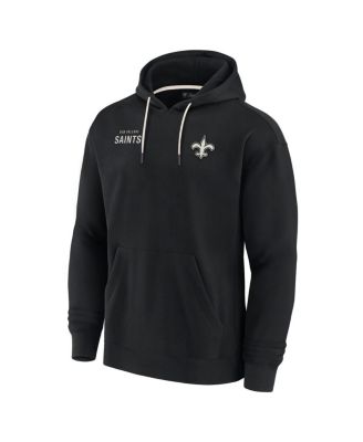 Men's and Women's Black New Orleans Saints Super Soft Fleece Pullover Hoodie