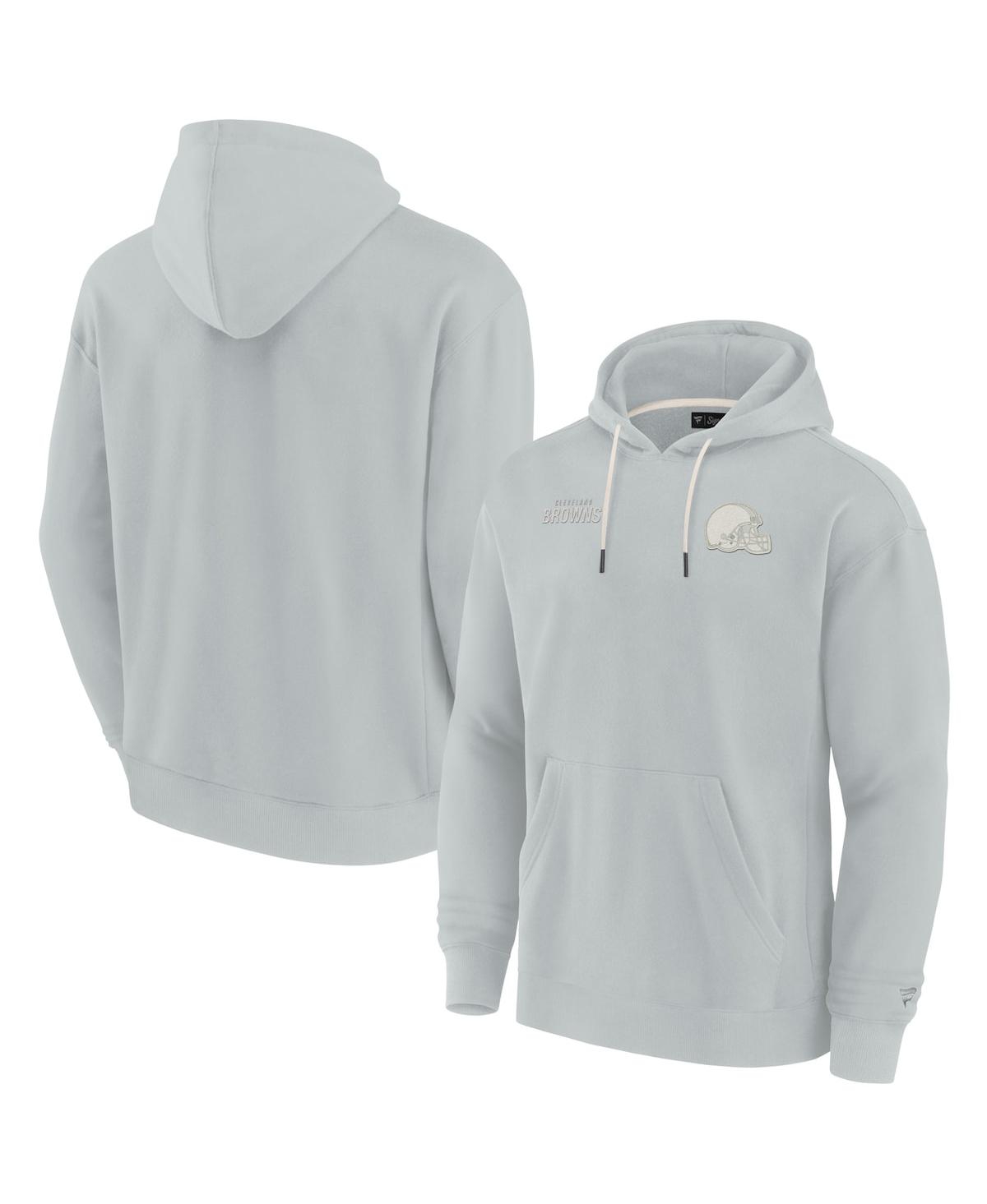 Fanatics Signature Men's And Women's  Gray Cleveland Browns Super Soft Fleece Pullover Hoodie In Gray