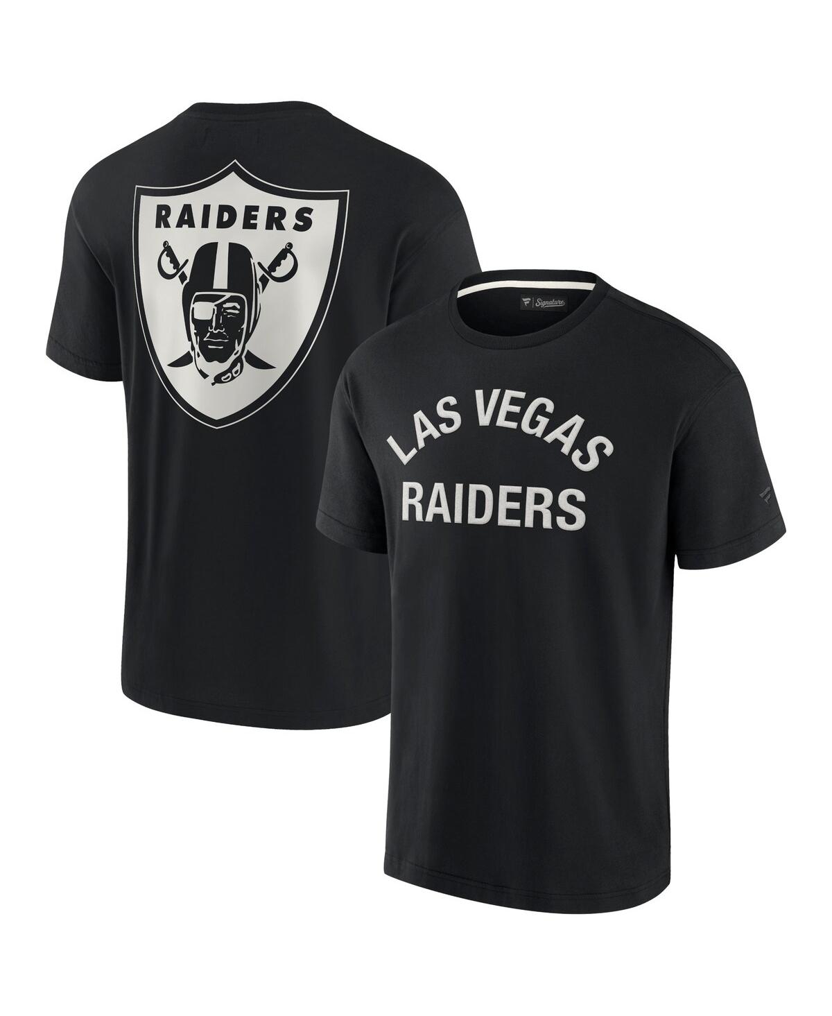 Men's and Women's Fanatics Signature Black Las Vegas Raiders Super Soft Short Sleeve T-shirt - Black