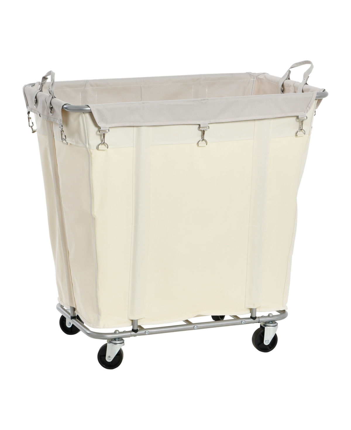 Commercial Laundry Cart - Silver