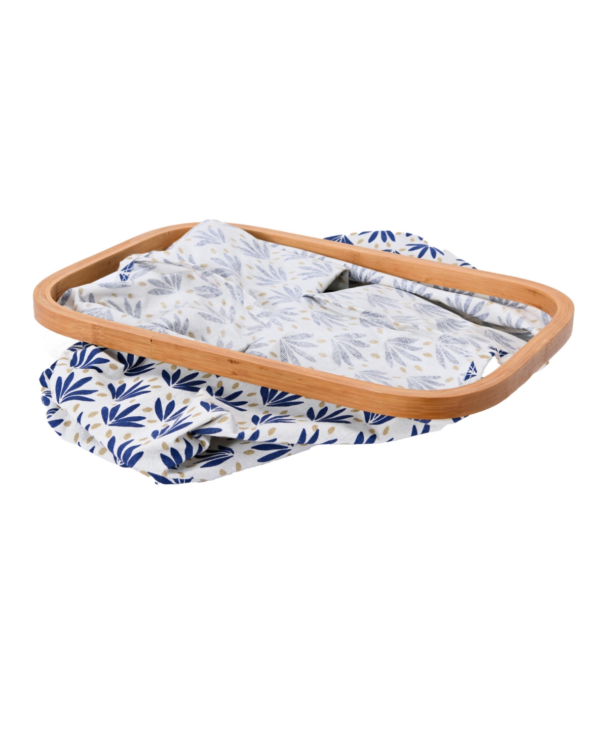 Shop Household Essentials Bamboo Rimmed Basket 2-piece Set In Blue