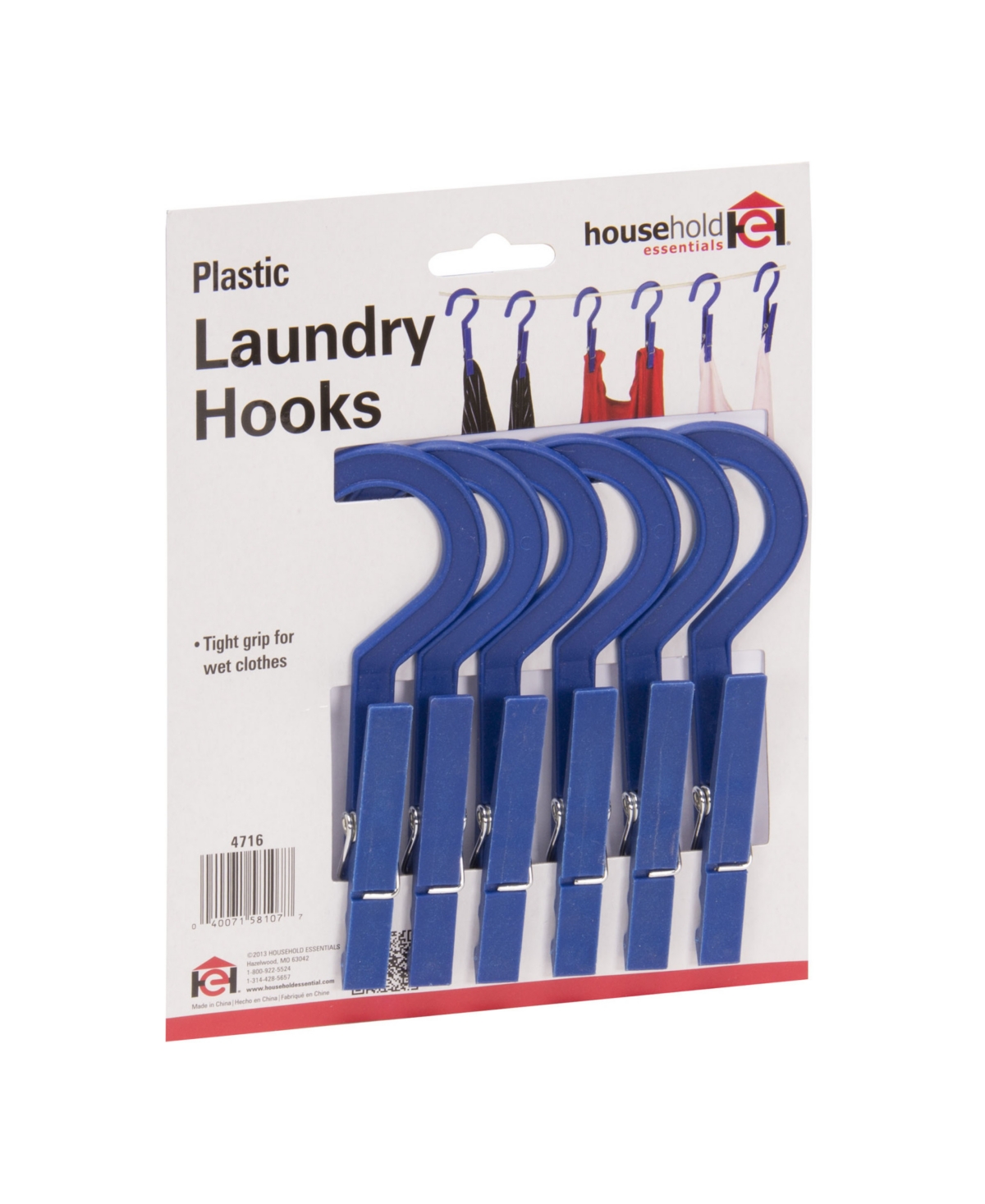 Household Essentials Hangndry Plastic Clothe Spins 12 Pack In Blue