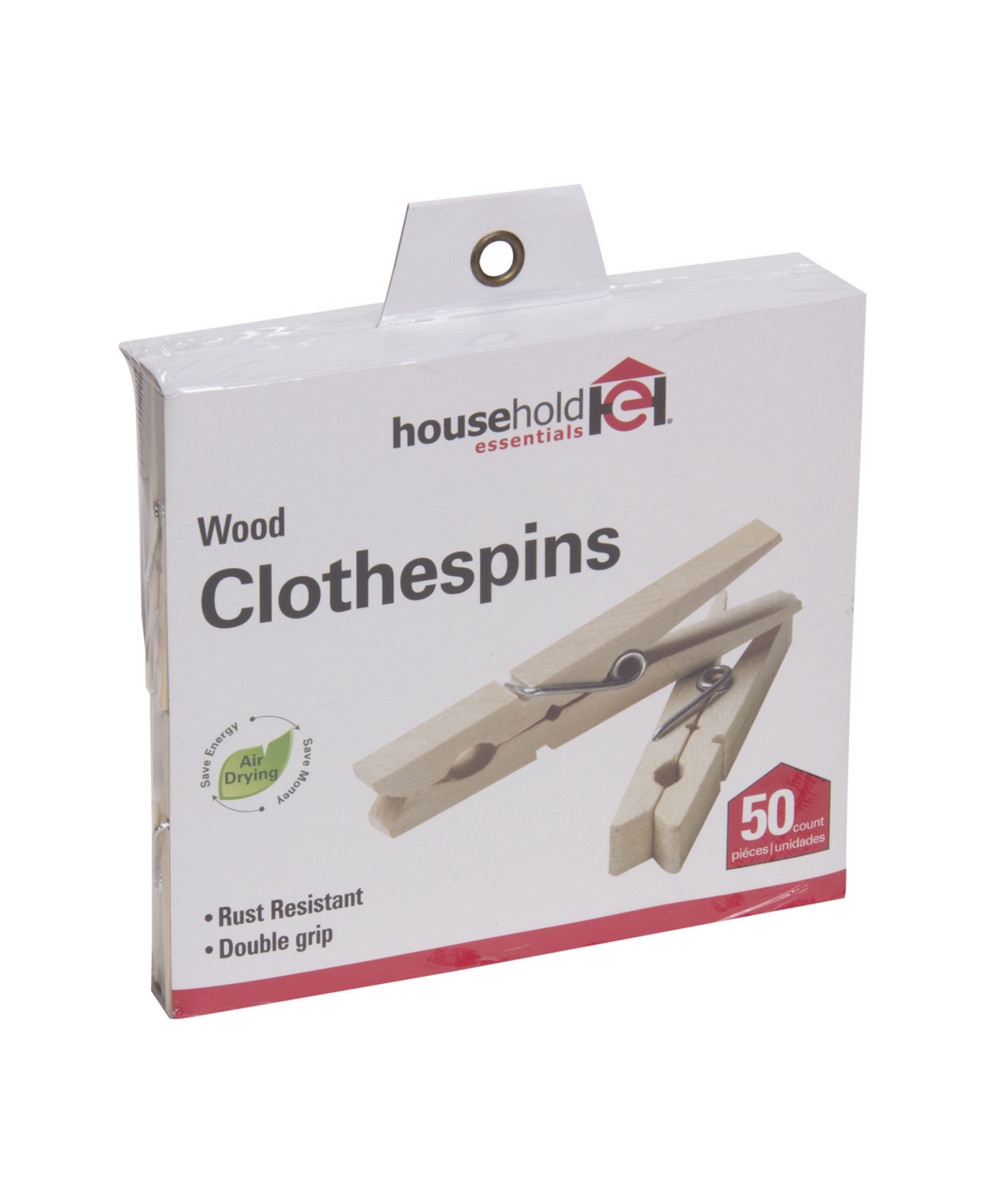 Household Essentials Clothespins, Birch Set Of 50 In Natural