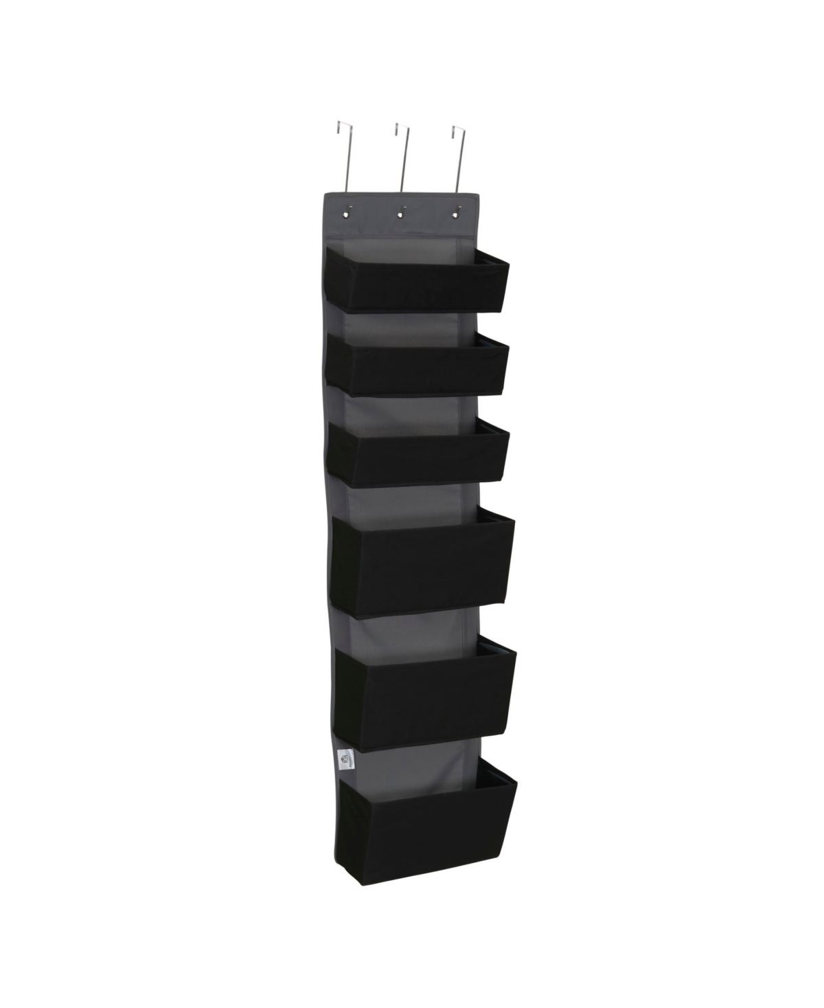 6 Pouch Over The Door Organizer, 6 Pack - Black