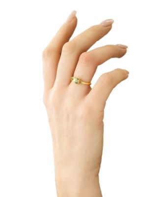Peridot (3/8 ct. t.w.) & Green Tourmaline Ring (1/3 ct. t.w.) Bezel Ring in Gold Vermeil,  (Also available in Morganite & Pink Topaz) Created for Macy's