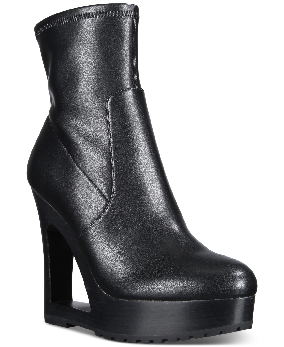 Aaj By Aminah Ava Low Platform Wedge Boots In Black