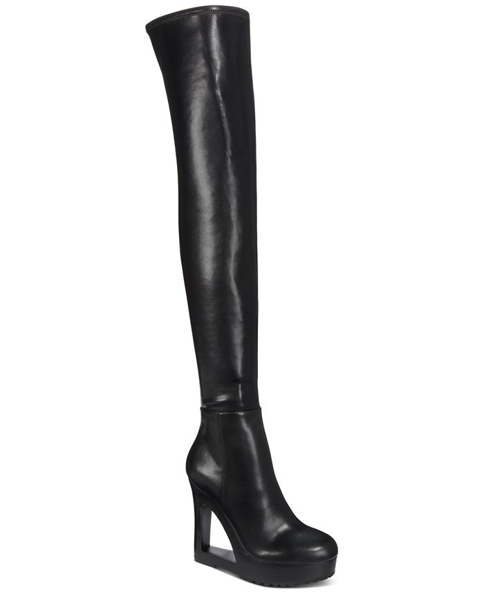 AAJ By Aminah Ava Over-The-Knee Wedge Boots - Macy's