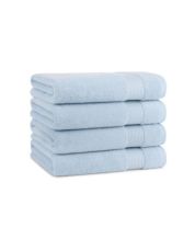 Arkwright Hand Towels (16x27 12 Pack) with Center Stripes Absorbent Power Gym Towel for Hotel Spa (Blue)