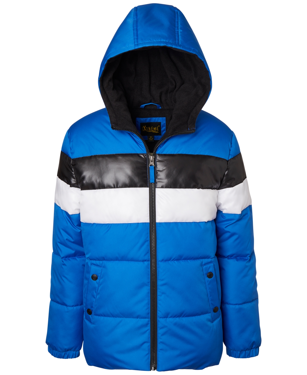 Shop Wippette Ixtreme Big Boys Colorblocked Hooded Puffer Jacket In Royal