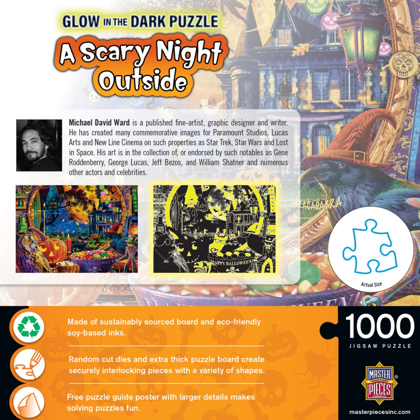 Детская игрушка MasterPieces Puzzles MasterPieces Glow in the Dark - A Scary Night Outside 1000 Piece Puzzle, цвет: Разноцветный — фото 3