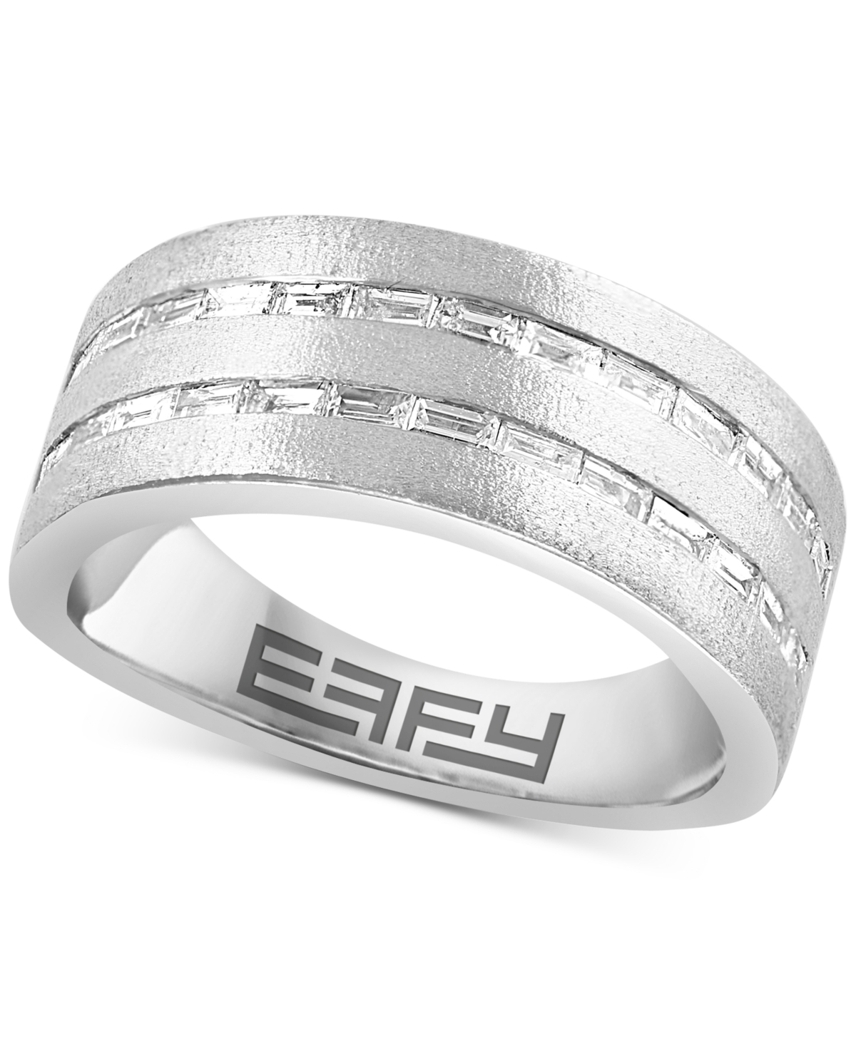 Effy Collection Effy Diamond Baguette Double Row Statement Ring (1/2 Ct. T.w.) In Sterling Silver