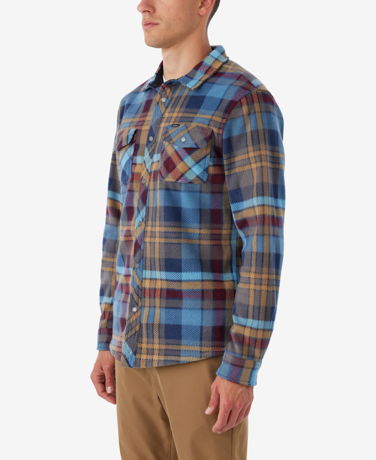 Shop O'neill Men's Glacier Plaid Superfleece Shirt In Blue Shadow