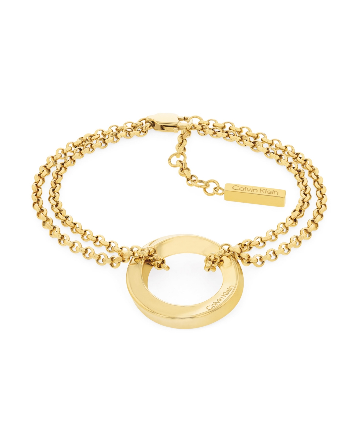 Calvin Klein Women's Stainless Steel Dual Chain Bracelet In Gold Tone